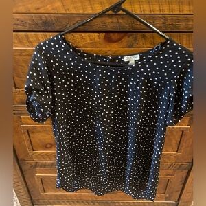 New! Black and white polka dot blouse